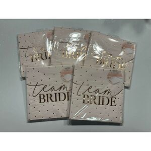 Ginger Ray Rose Gold Foiled Team Bride Paper Napkin Packs Lot of 5